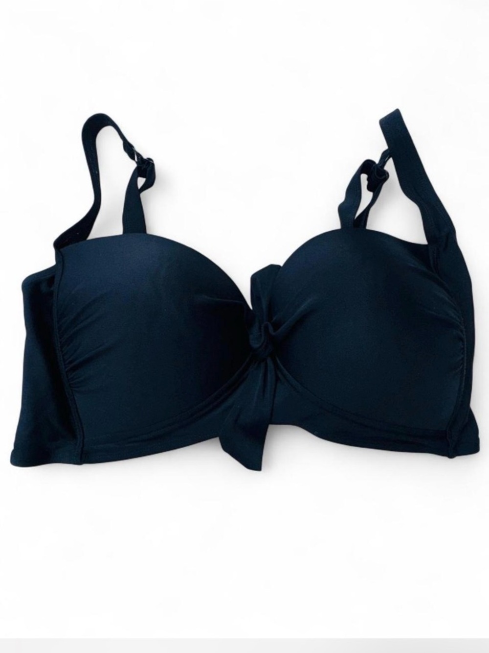 Torrid Size 2 Black Underwire Push-Up Knot Front Bikini Swim Top adjustable